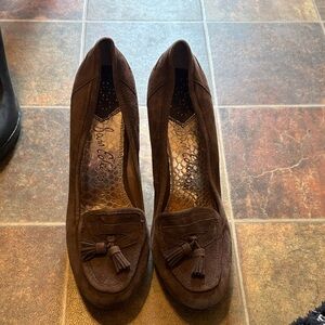 Sam Edelman Dark Brown Suede Tassel Loafers - Women's
